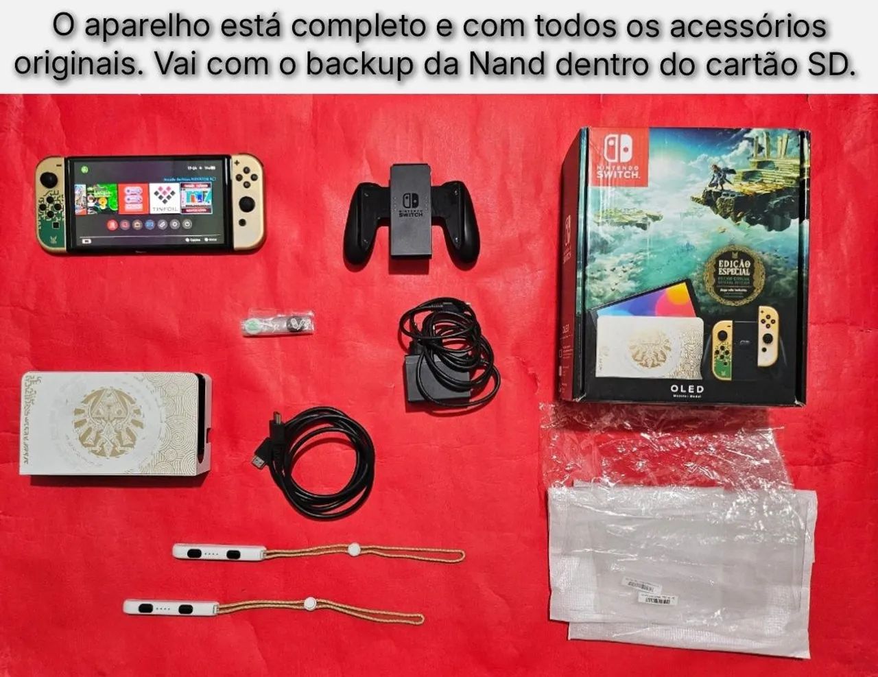 Nintendo Switch Oled Desbloqueado The Legend Of Zelda Tears Of The Kingdom  - Foto 3