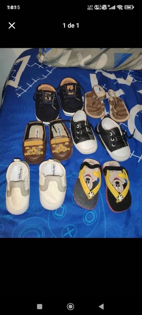 Lote de sapatinho bebê menino número 17