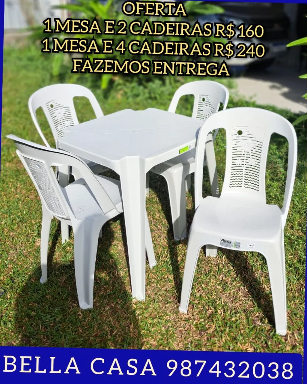 MESA BIANCA FLORAL HXYA PLASTICA NNXY HX ENTREGO HOJE