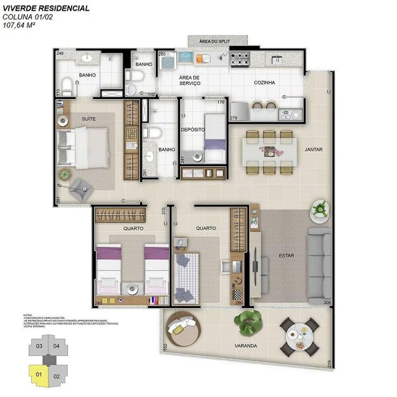 Apartamento na Praia da Costa, com 3 quartos - Foto 3
