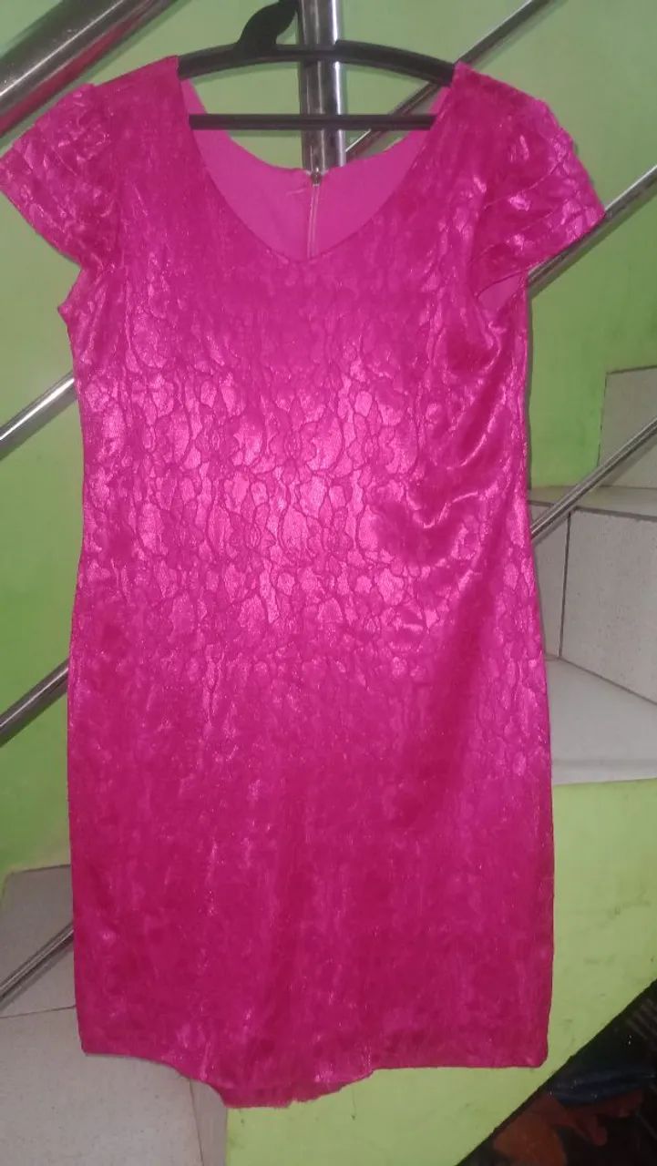 Vestido rosa de Renda M 15 reais  - Foto 4