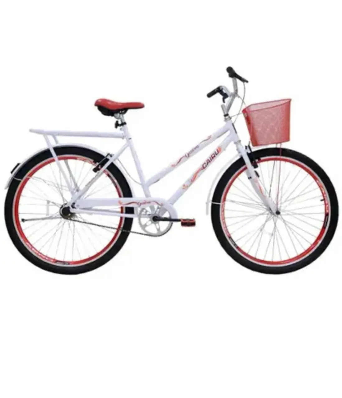 Bicicleta Cairu com Cesto e Rodas Vermelhas