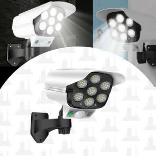 Refletor Solar Led 60W Sensor De Movimento Câmera Falsa Luz Branco Frio