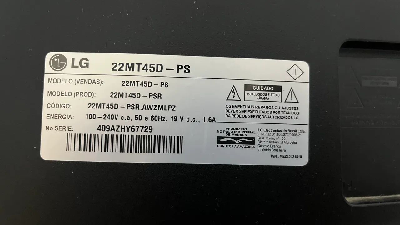 TV LG 22 Polegadas64289876419586123