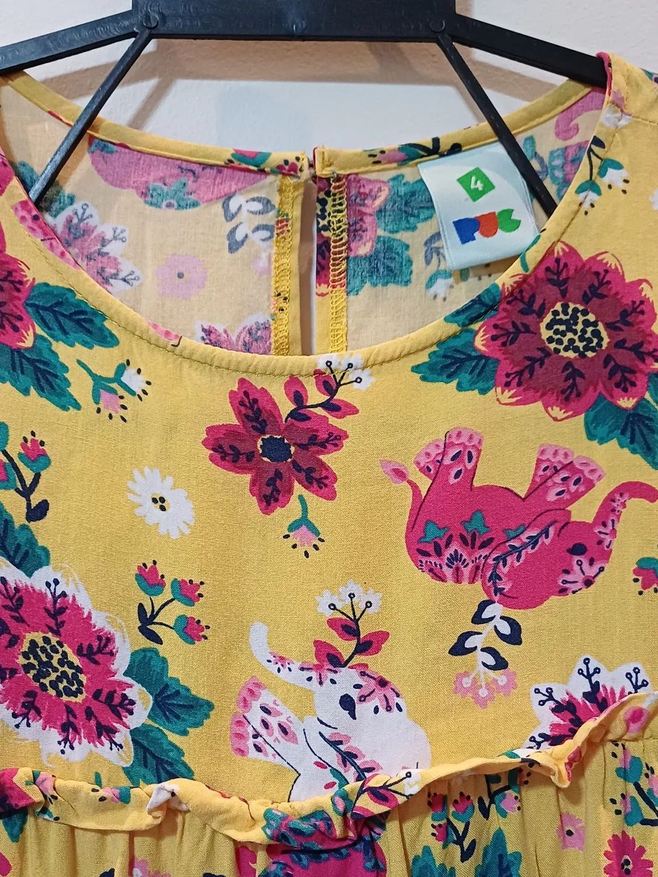 Vestido Infantil Puc Floral Amarelo - Foto 3