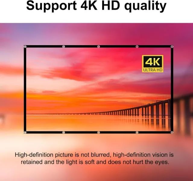 TOWOND Tela do Projetor 150 Polegada Tela de Projeção - Foto 4