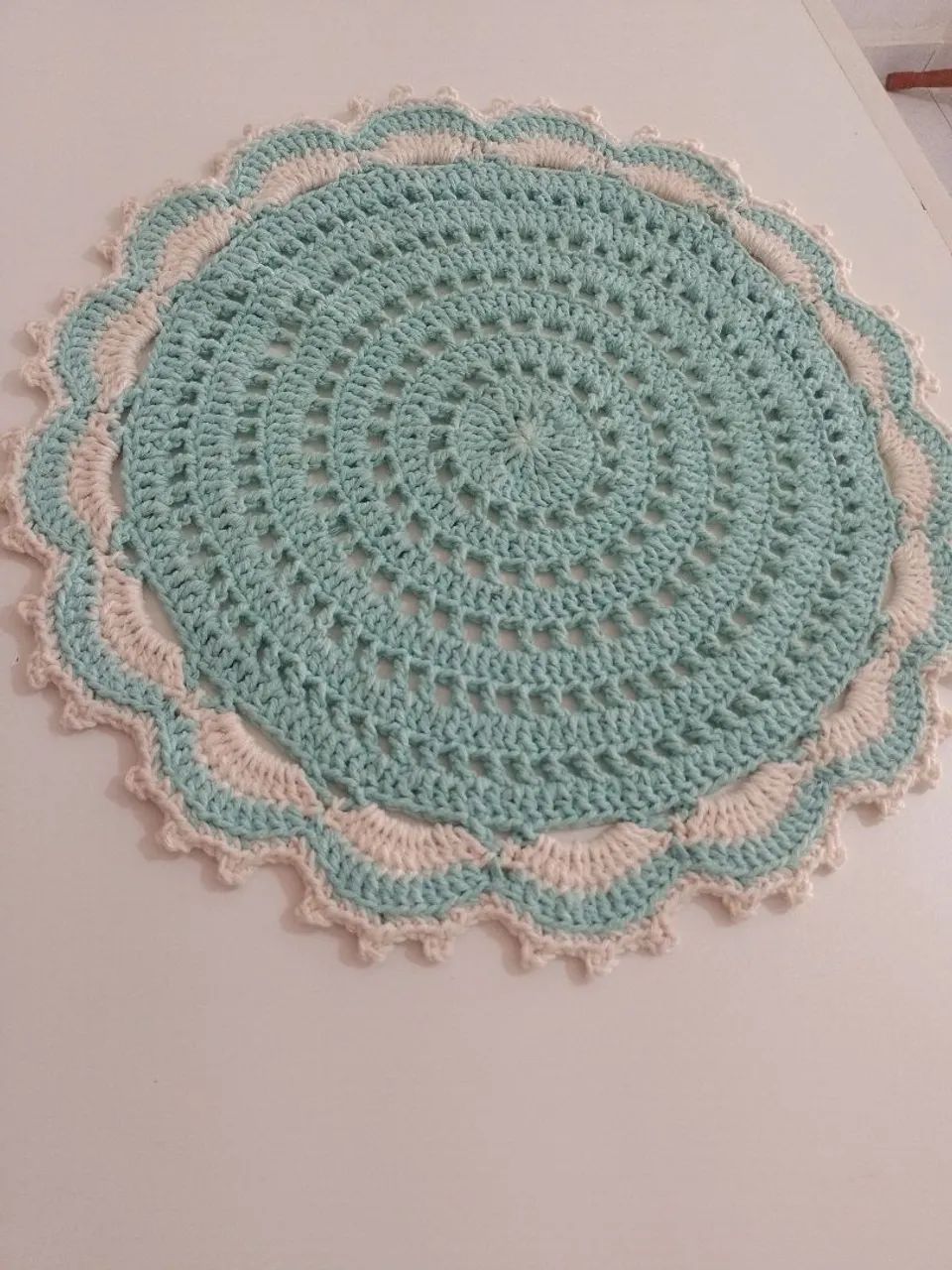 Supla de crochê -  azul e branco - Foto 4
