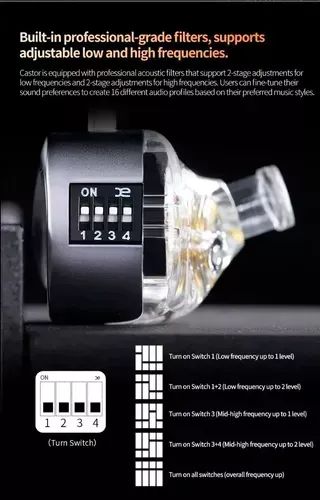 Fone de Ouvido Kz Castor In Ear 4 Drivers com Equalizador  - Foto 3