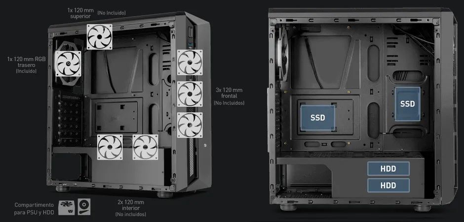 Gabinete NOX Infinity Atom, Mid Tower, Lateral em Vidro Temperado - Foto 2