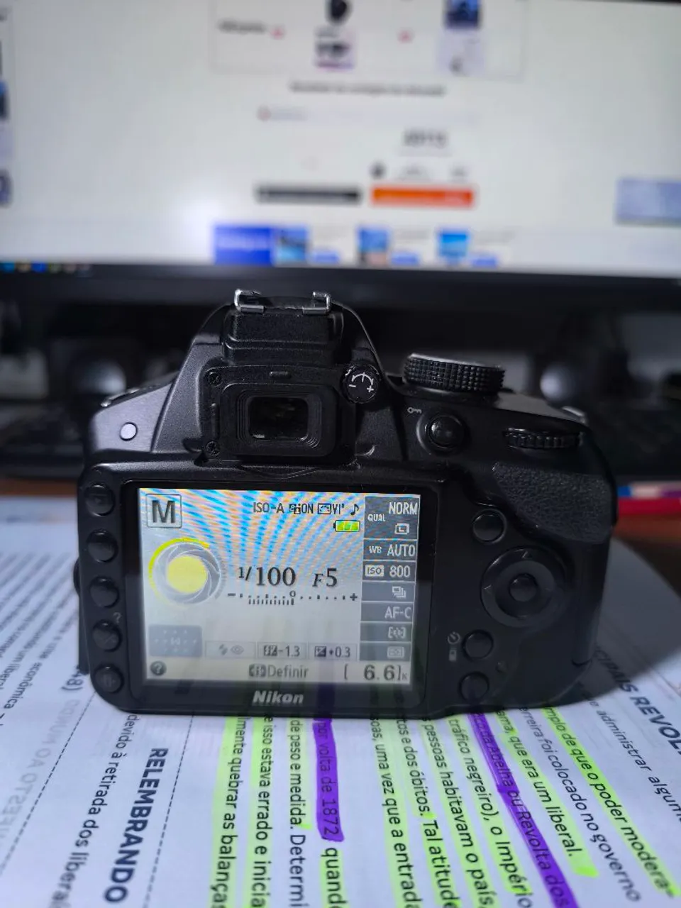 Nikon D3200 + 18-55 VR | 49 k cliques | Ótimo estado<br>