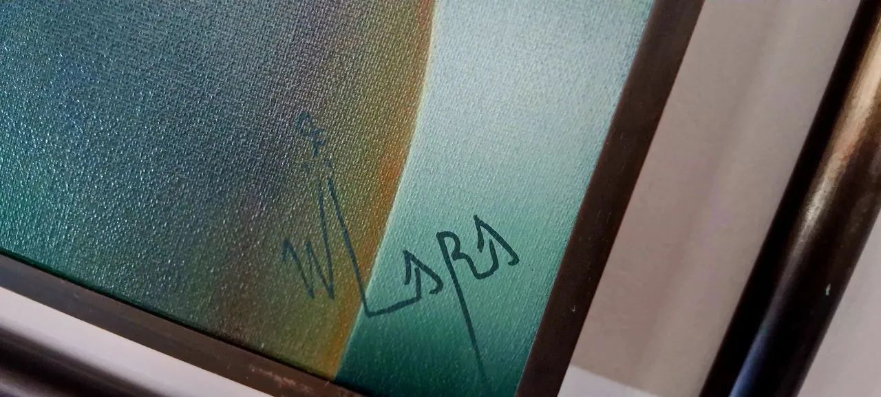 QUADRO PINTURA ÓLEO, PIGMENTO E COLAGEM. MOLDURA COBRE. " 1 É  SEMPRE + QUE 2 " W.LARA - Foto 2