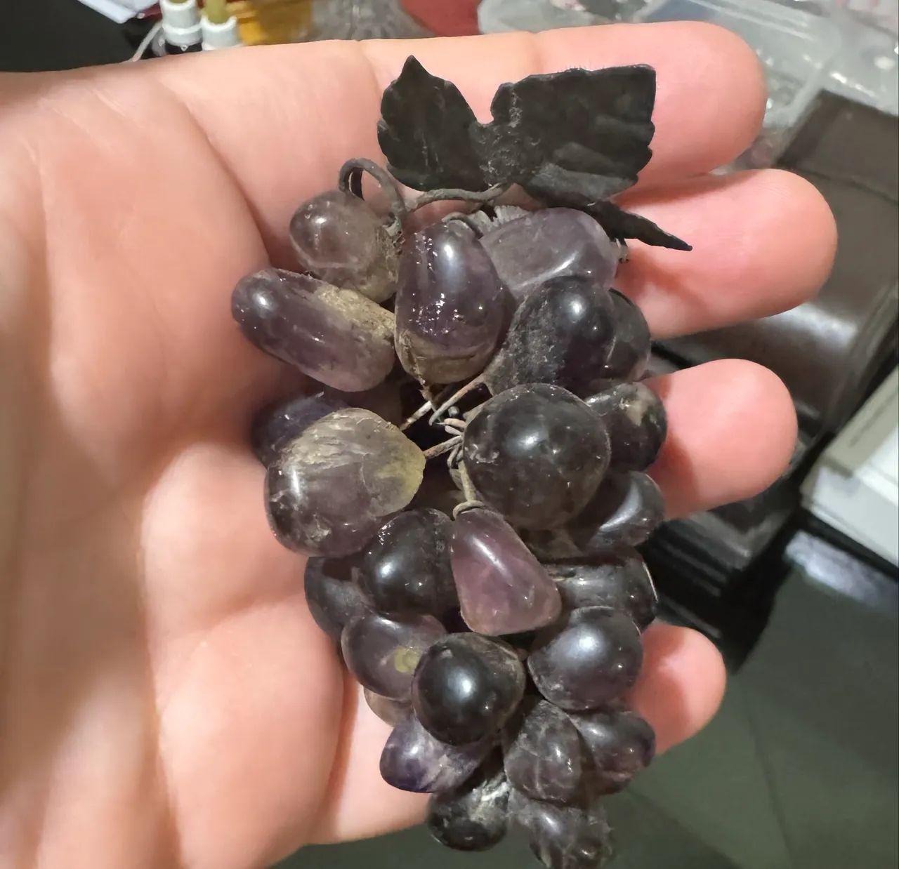 Cacho de uva de cristal para enfeite antigo  - Foto 3