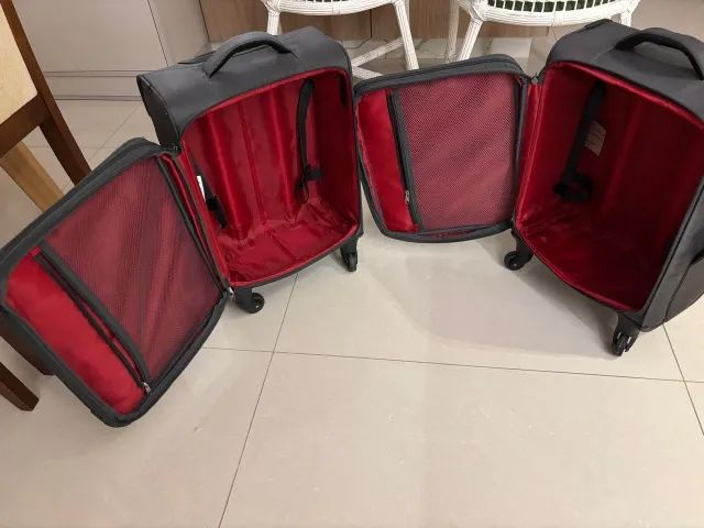 2 malas de bordo sansonite em tecido - usadas - com cadeado TSA - Foto 4