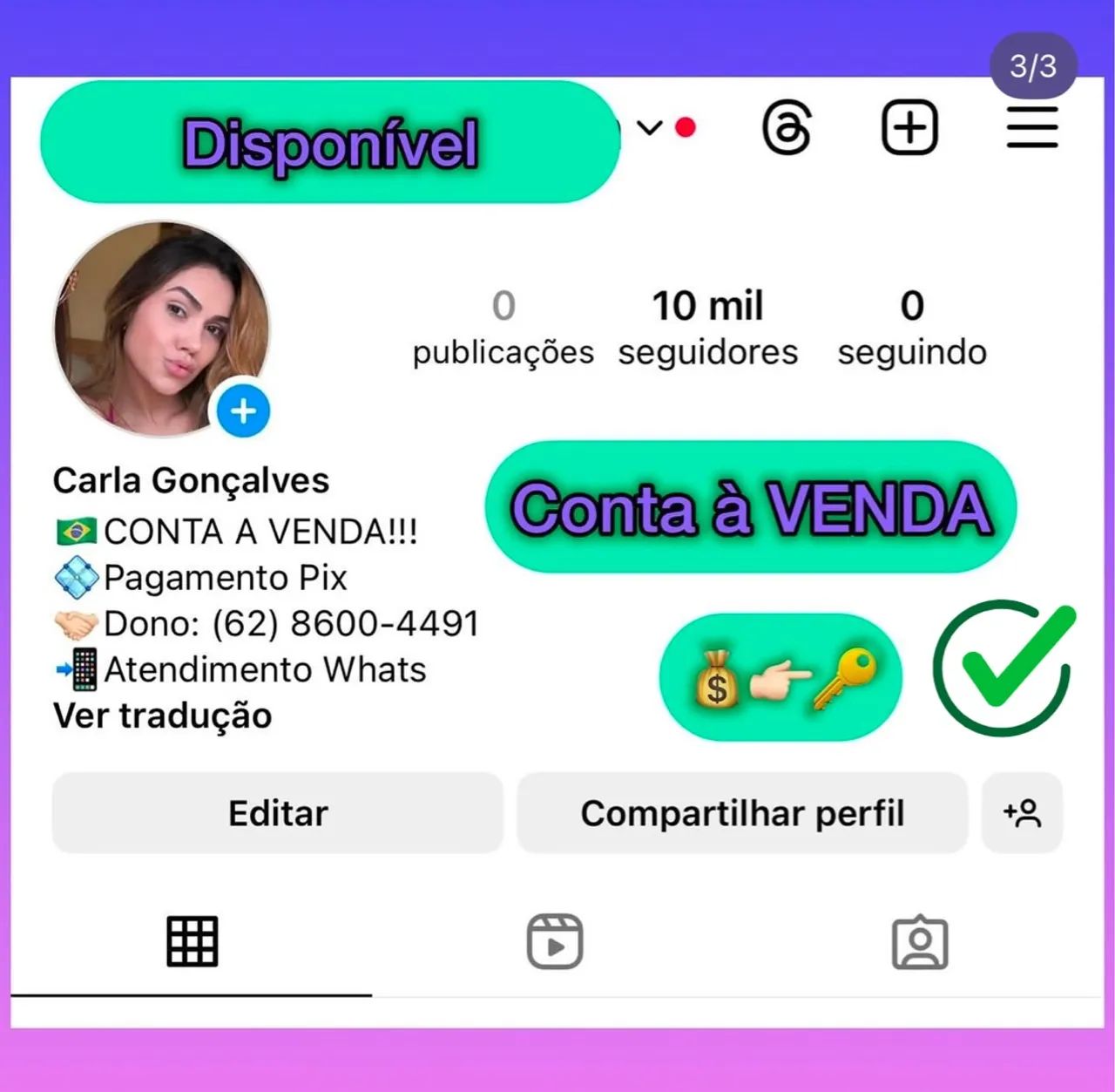 Comprar Conta Comprar Perfil Instagram  - Foto 3