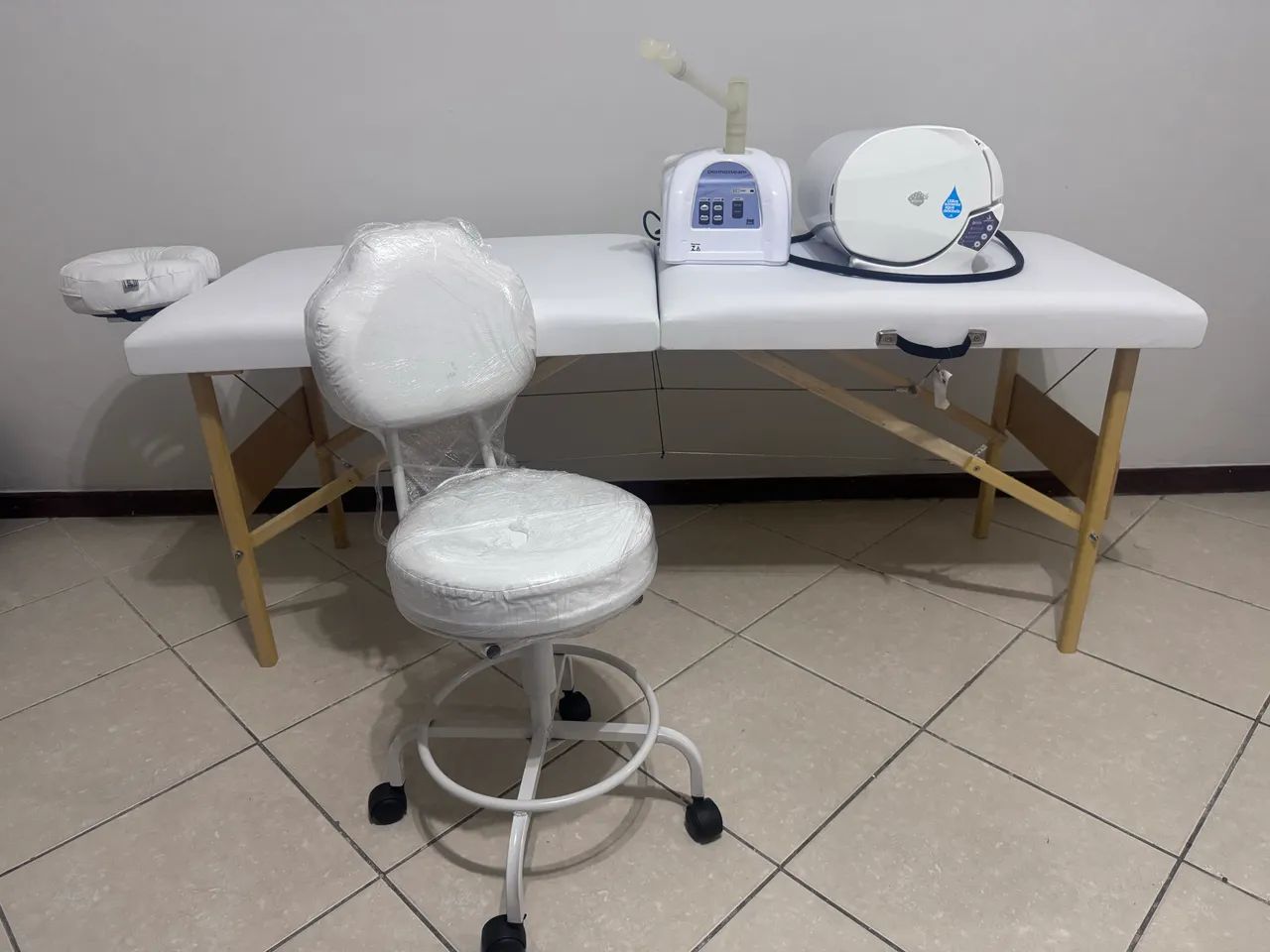 Maca, mocho, autoclave e vapor de ozônio 