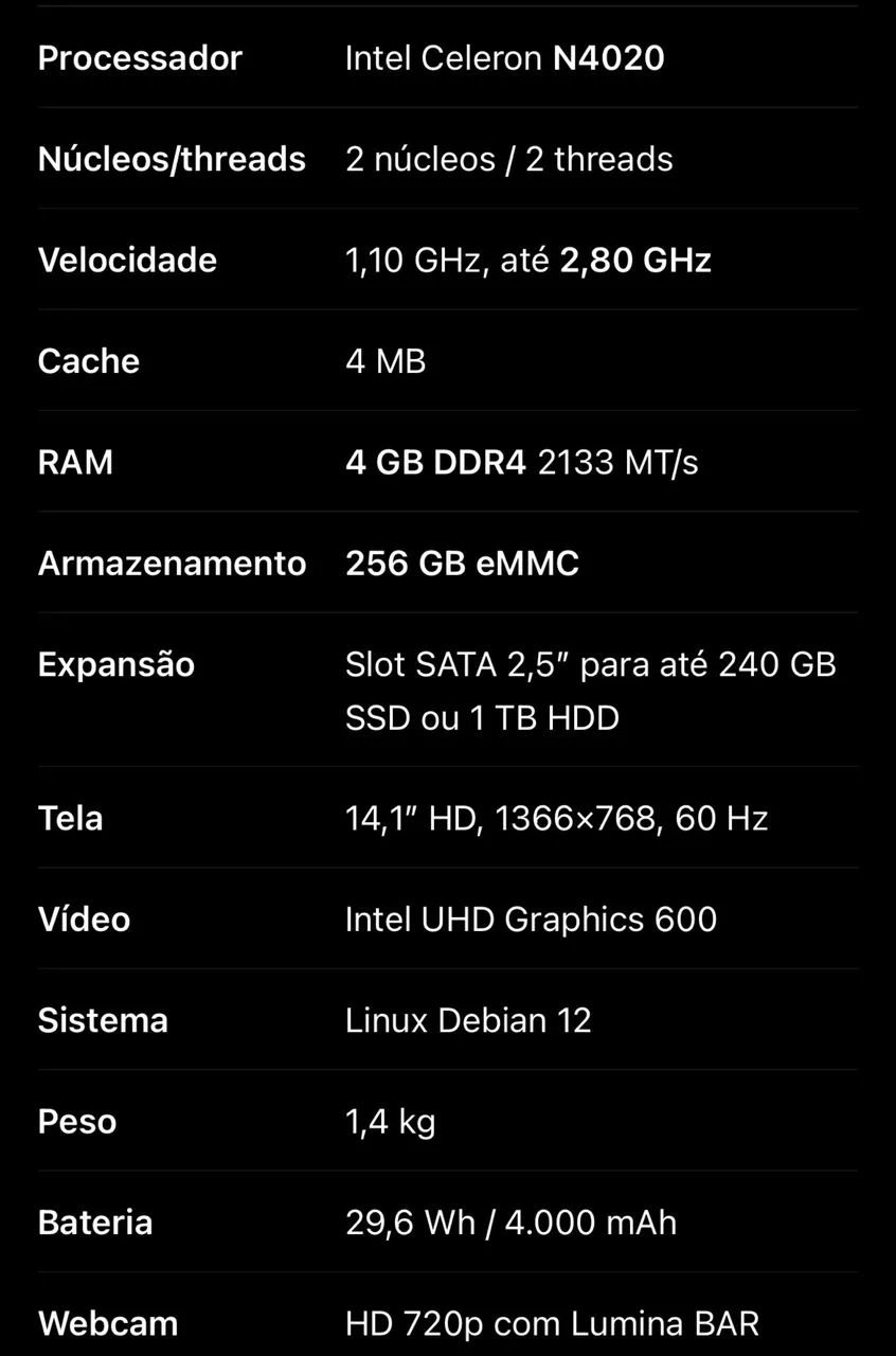 Notebook Positivo Vision C4256AI-14. ? - Foto 2