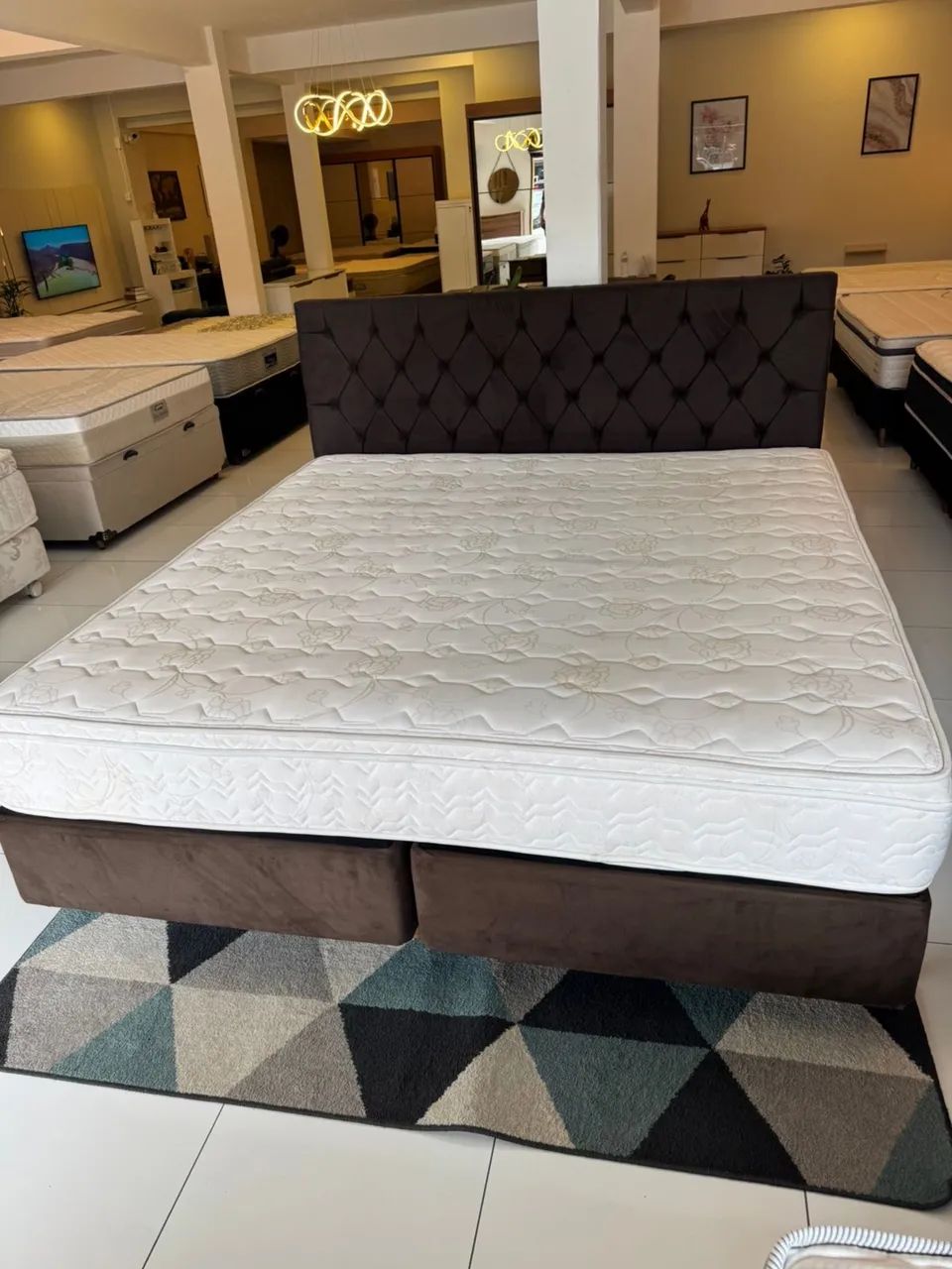 Cama box KING COM COLCHÃO E CABECEIRA MAXFLEX - Entrego!  - Foto 5