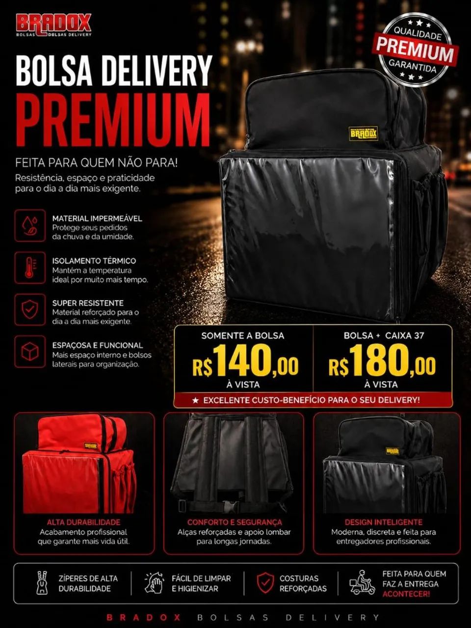 Mochila Térmica Bradox Para Delivery 37L - Foto 5