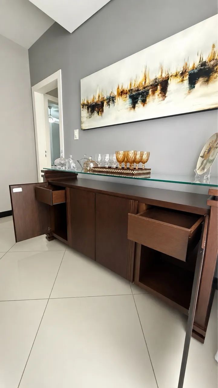 Conjunto de jantar: mesa com 6 cadeiras + buffet aparador. - Foto 4