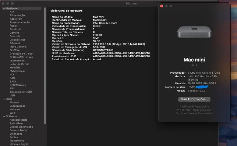 Apple Mac Mini 2018 i5 16gb Ram DDR4 512GB SSD model A1993