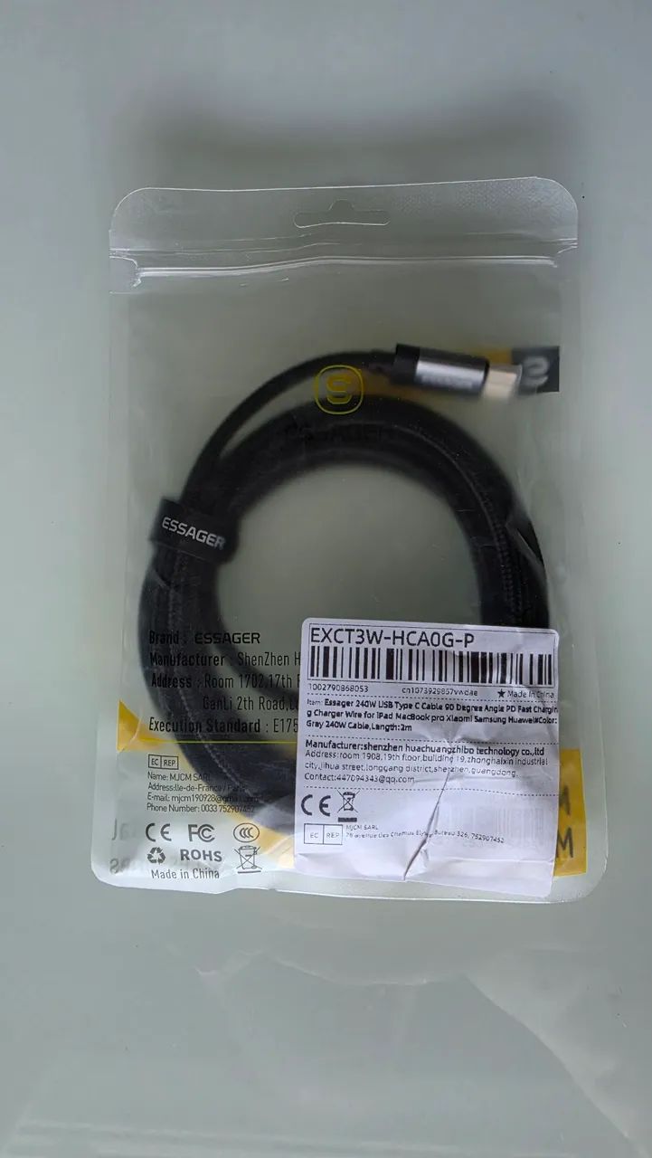 Cabo Essager USB-C 2 metros com display e 240w de potência  - Foto 2