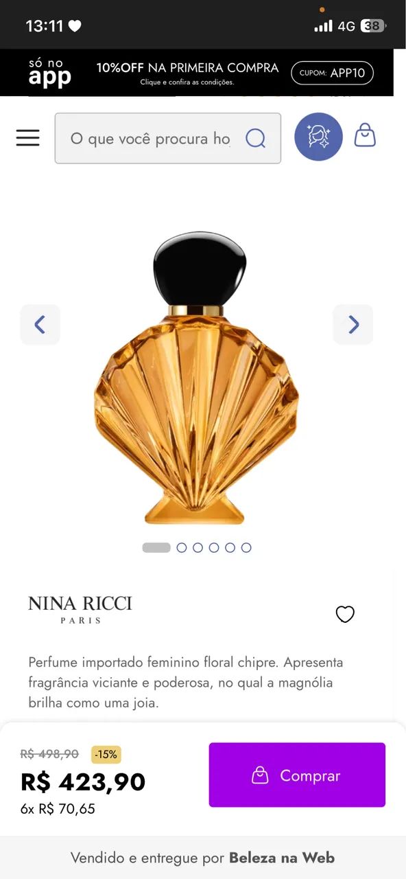 Perfume importado Vênus