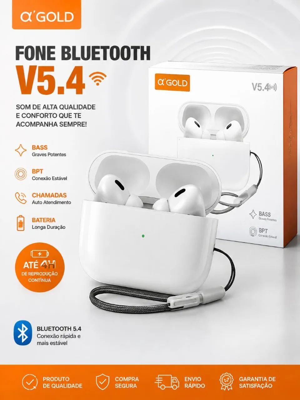 Fone de ouvido Bluetooth V5.4 - Foto 3