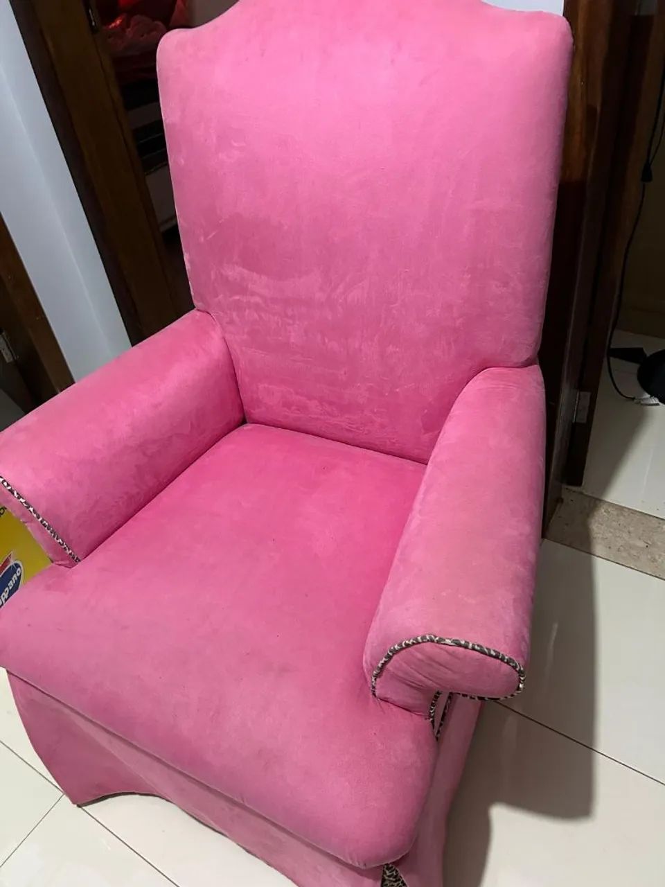 Poltrona Rosa Veludo - Foto 3