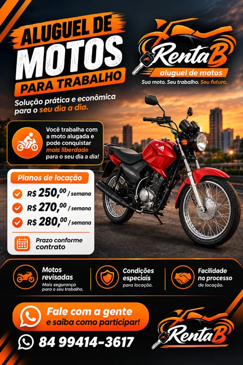 ALUGUEL DE MOTOS PARA TRABALHO