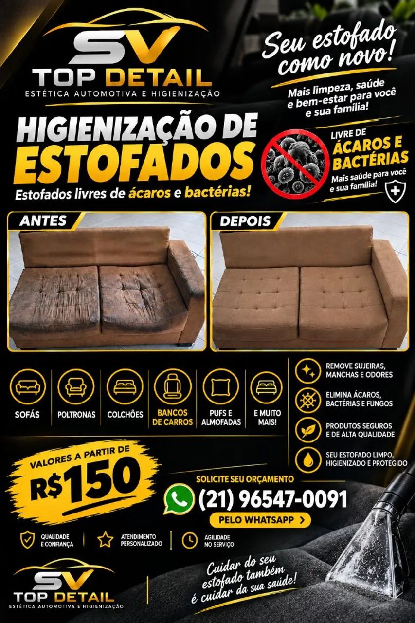 Higienização de sofá 