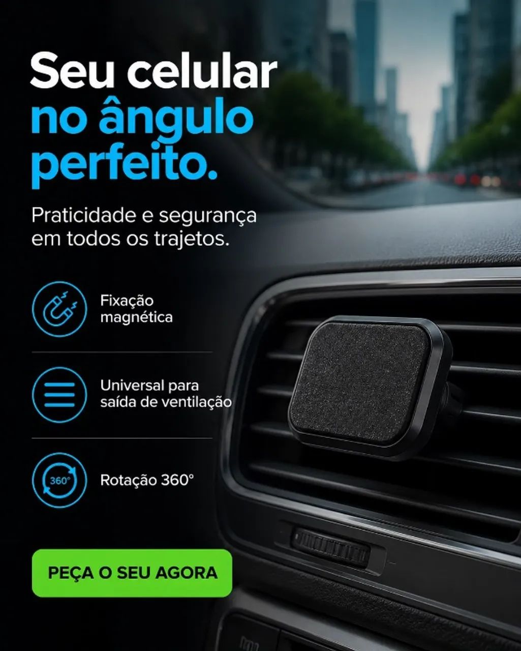 SUPORTE VEICULAR MAGNÉTICO PARA CARRO - Foto 2