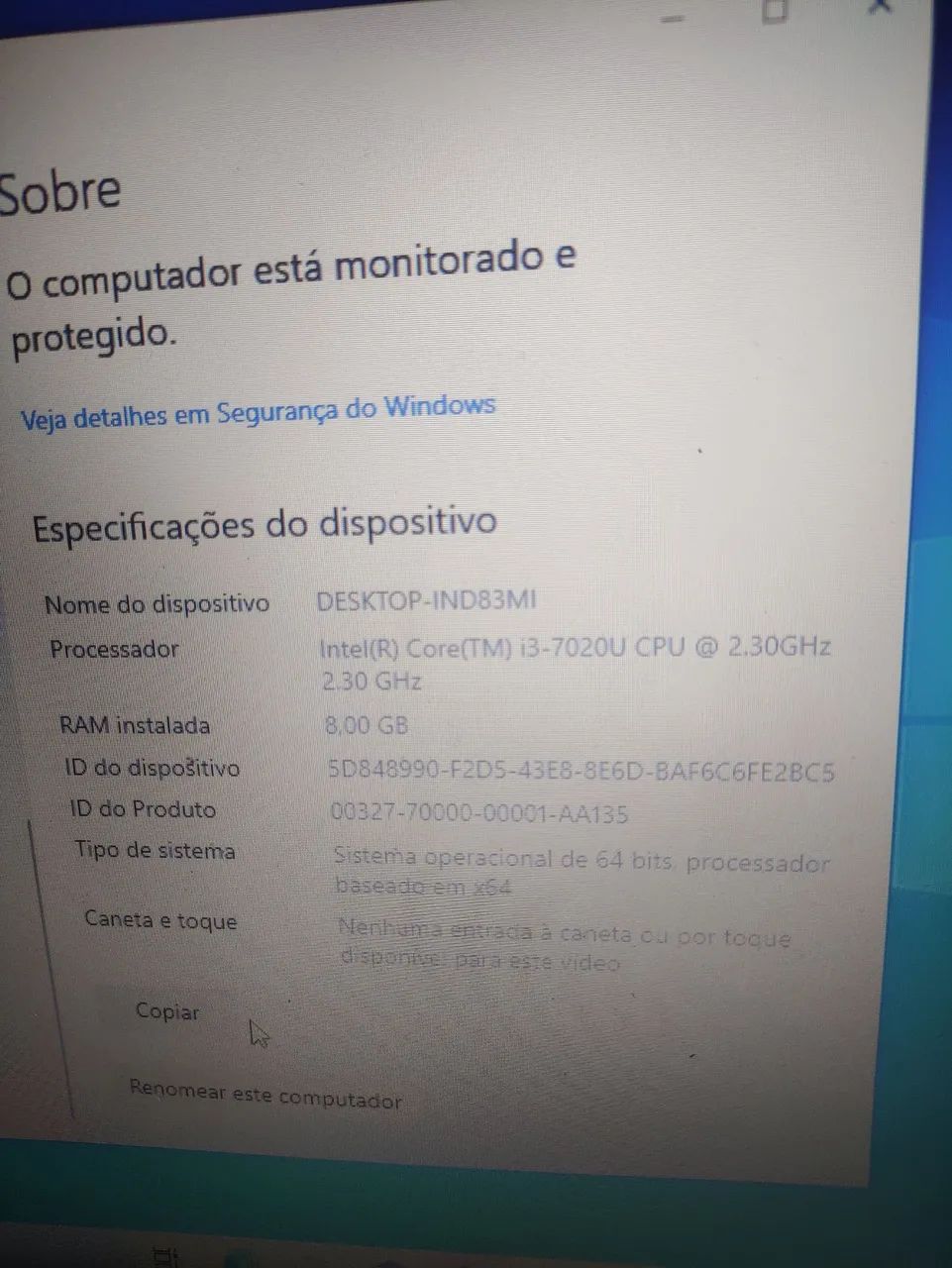 notbook Lenovo i3 7 geracao