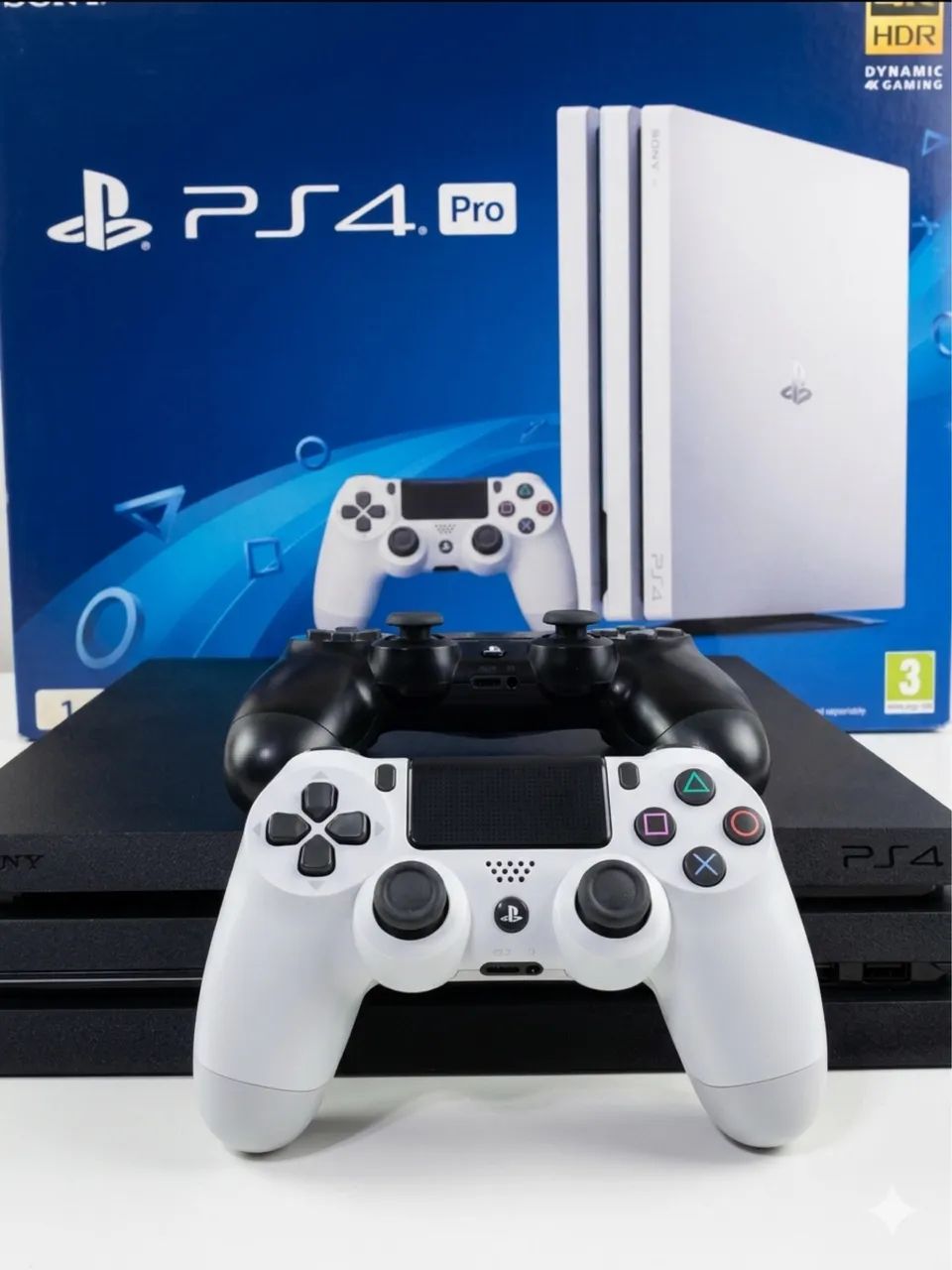PS4 PRO 1TB コントローラー2個セット PS4 PRO 1 TERÁ 2 CONTROLES COM CAIXA - Peças e Acessórios de Vídeo