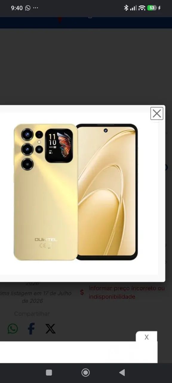 Smartphone Oukitel C68 DS NFC 8/512GB 7.2" 48/8MP -