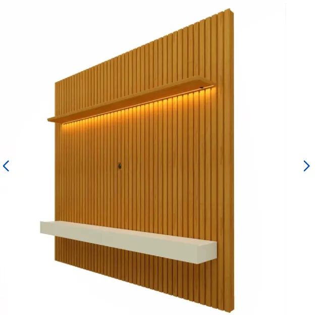 Rack com Painel Ripado para TV até 75 Polegadas com LED 100% MDF 217CMX228,CM 3 Gavetas