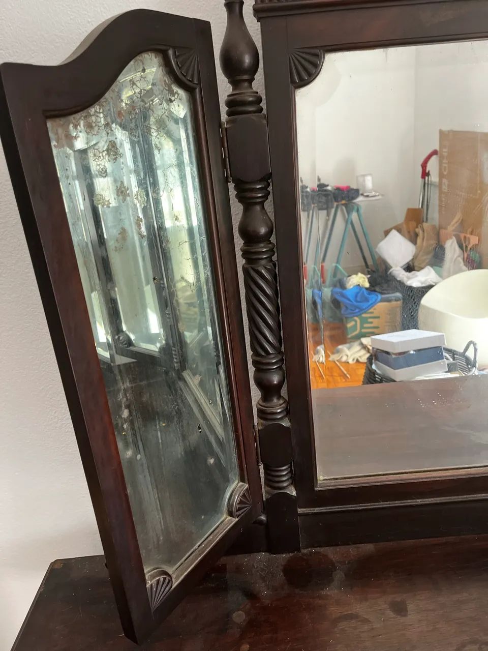 Penteadeira madeira maciça com vidros de cristal - Foto 3