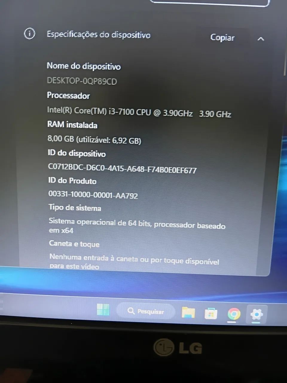 Computador core i3 7100 funcionando perfeitamente 