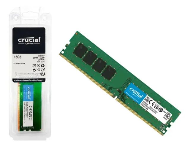 12X CARTÃO - MEMÓRIA DDR4 16GB 2666 Mhz CRUCIAL - NOVO ORIGINAL