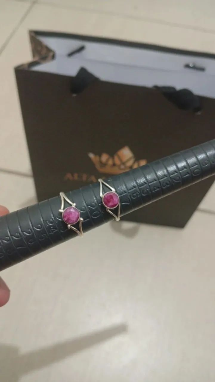 Anel de Rubi rosa natural na Prata 925 - Foto 2