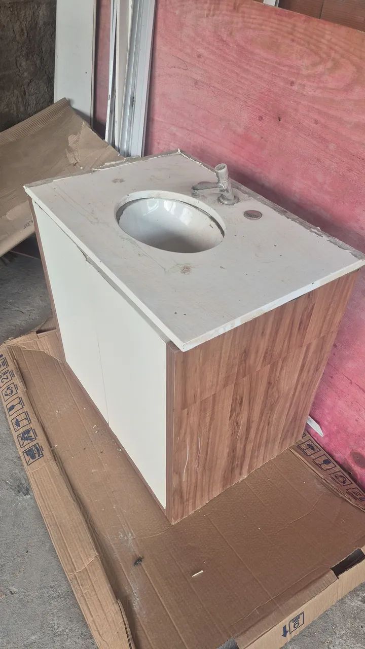 Bathroom sink + cabinet + timer faucet