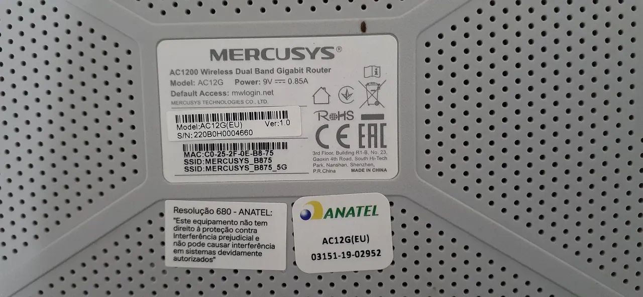 Roteador wireless Mercusys AC1200 mod. AC12G - Foto 3