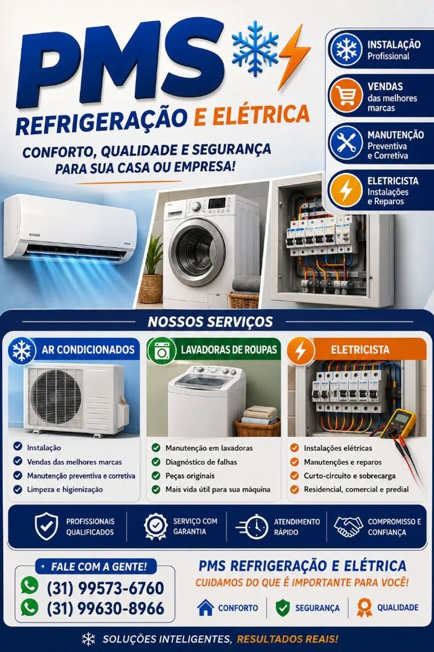 Instalação e manutenção de ar condicionado , eletricista
