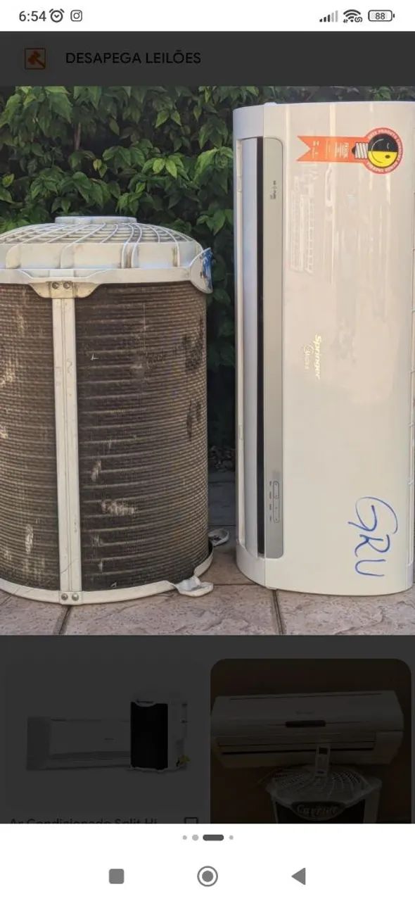 Ar condicionado 9000 Btus usado funcionando.