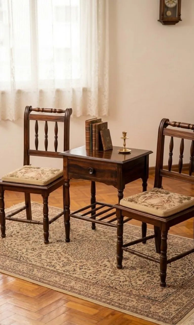 CONJUNTO EXCLUSIVO EM JACARANDÁ MACIÇO - ESTILO MANUELINO