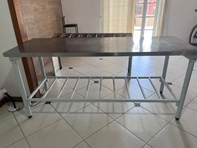 Bancada cozinha  inox 1,90 x 0,70 com prateleira   - Foto 4