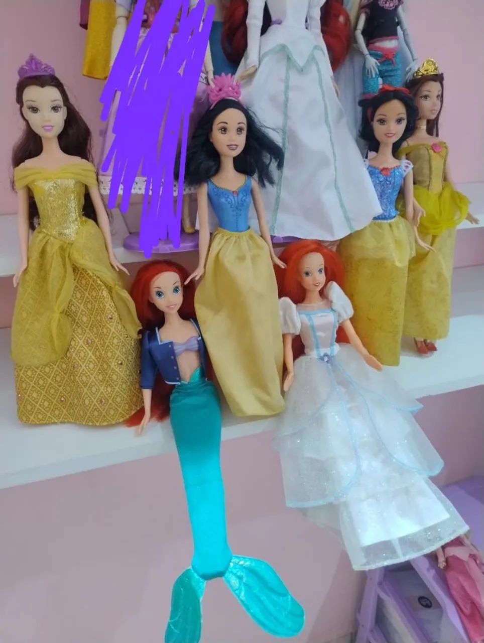Lote de bonecas princesas Disney store e Mattel  - Foto 4