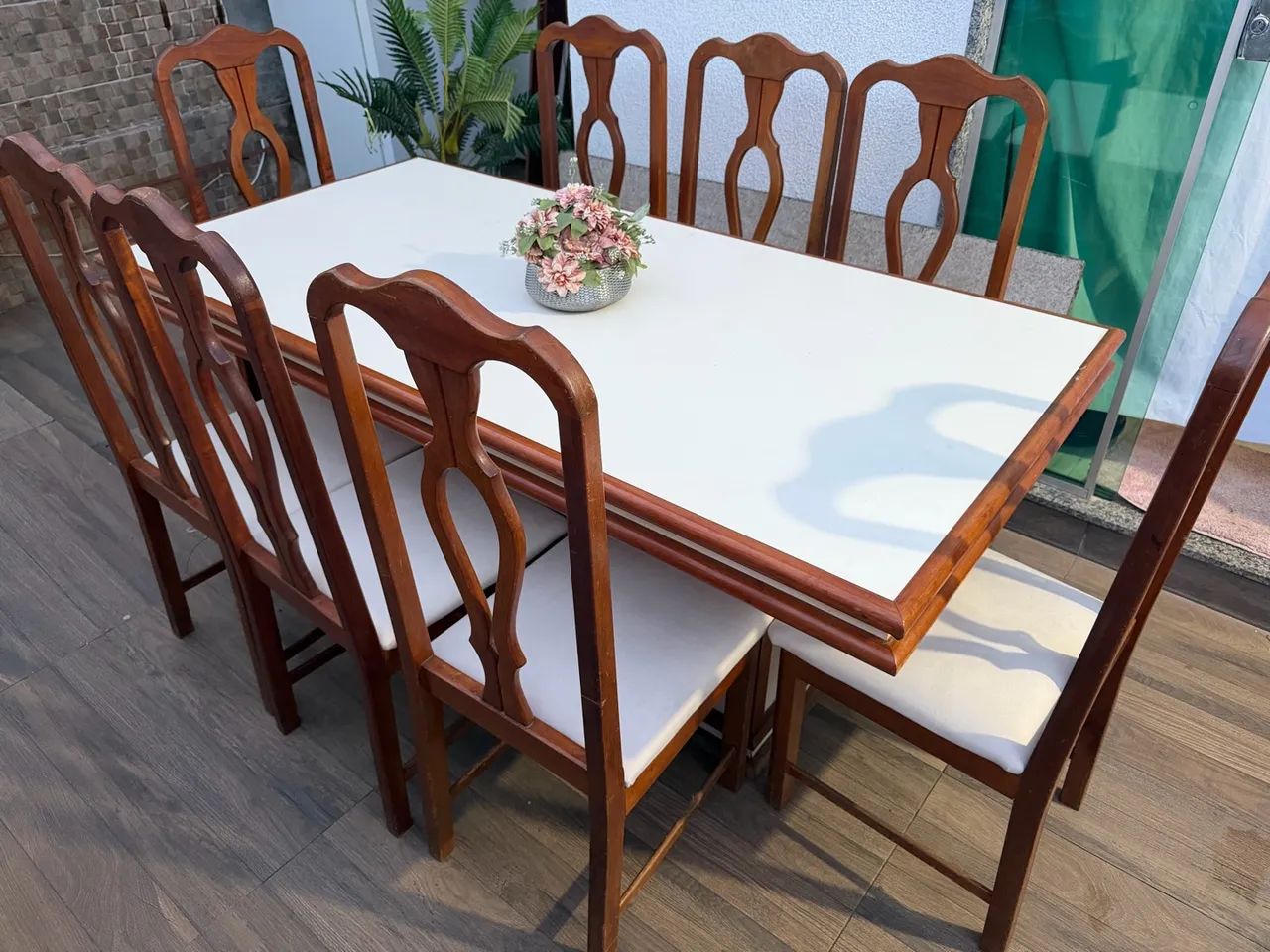 Conjunto de mesa de jantar de madeira - Foto 2