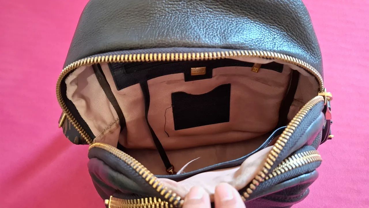 Mochila original Luz da Lua Couro Legítimo Estado de novo - Foto 5