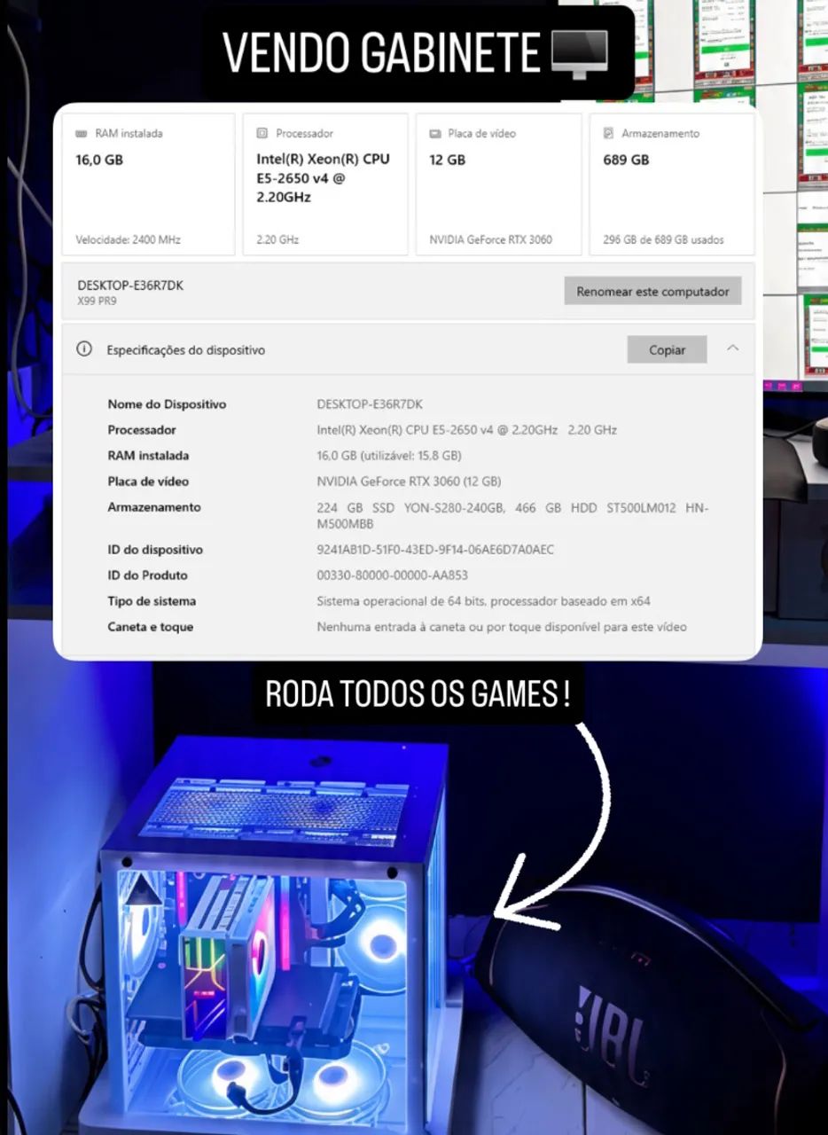  GABINETE GAMER - PLACA RTX 3060 - Foto 2