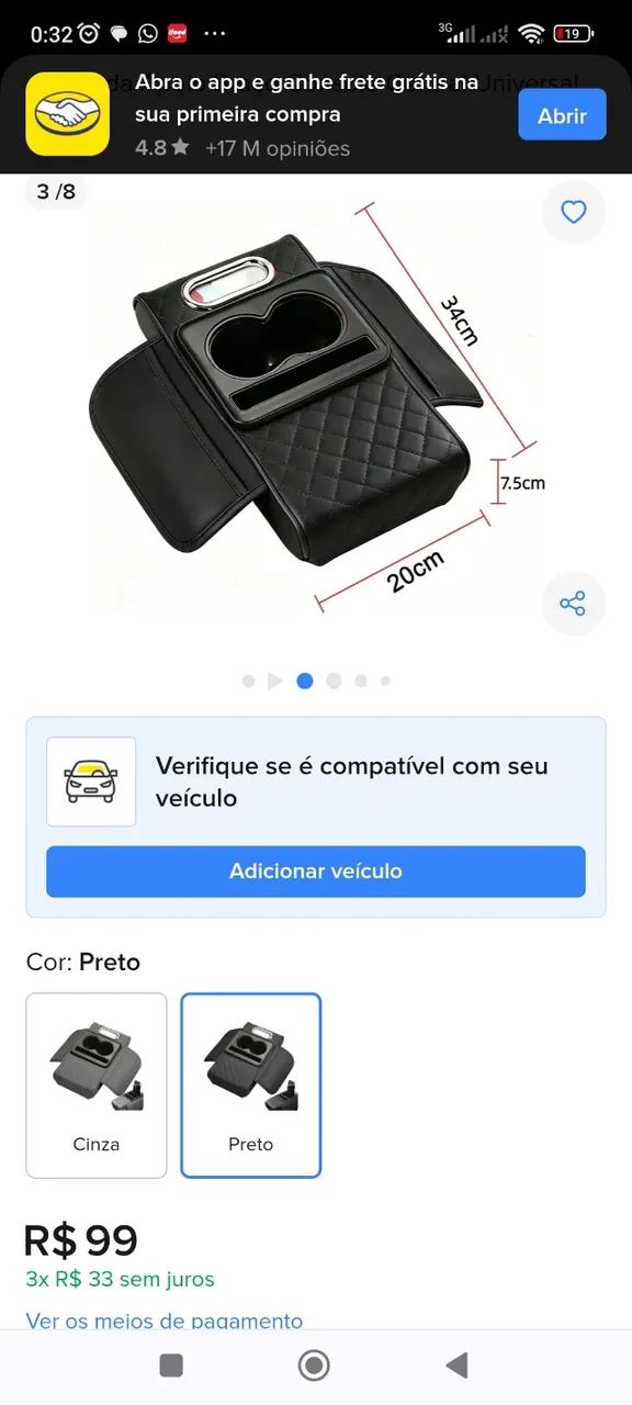 Apoio Braço Console Central Universal - Foto 3